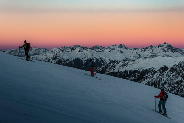 Montafon Skiexkursion am Abend