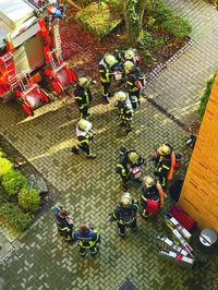 Übung Stuttgarter Feuerwehr Robert Bosch Krankenhaus